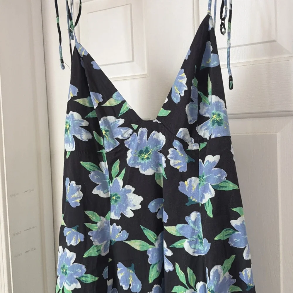 Free People Stunning Finer Things Midi Floral Dress Blue Stunning Sz XS X-Small